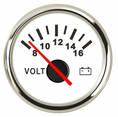 VOLTMETRE BEYAZ ÇAP 52mm 24v TEKNE YAT