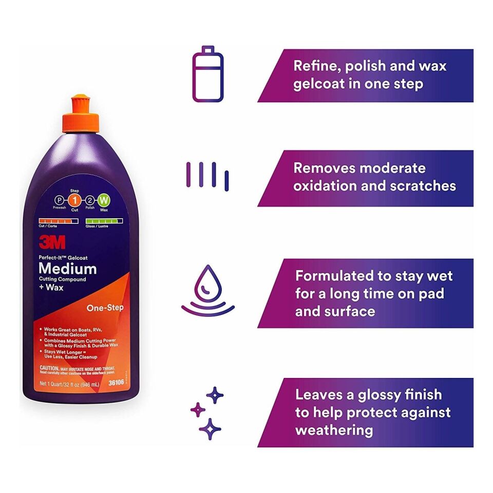 3M WAX JELKOT İNCE PASTA 946 ML 36106 TEKNE KARAVAN