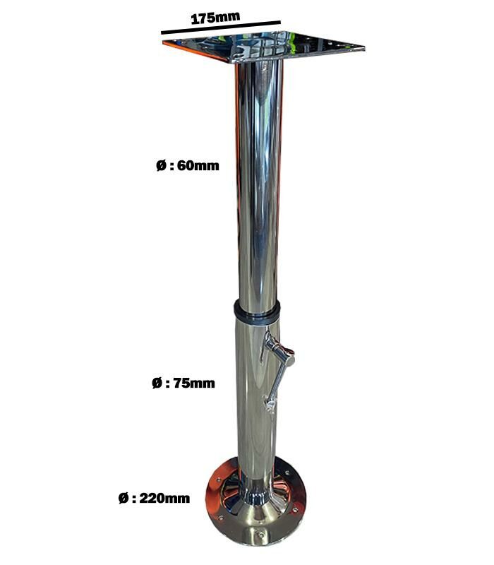 MASA VE KOLTUK AYAĞI 2 KADEMELİ KROM 53-90CM TEKNE, YAT VE KARAVAN