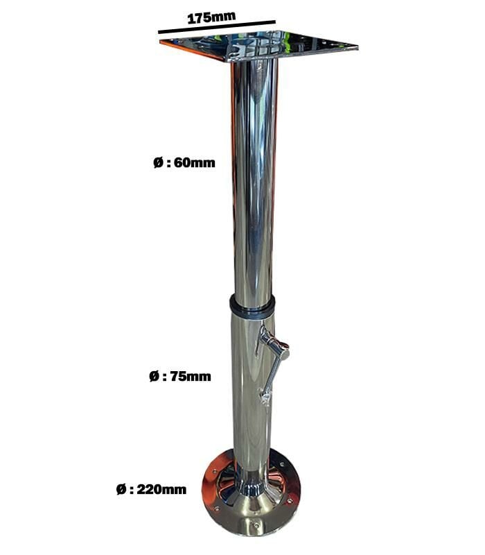 MASA VE KOLTUK AYAĞI 2 KADEMELİ KROM 53-90CM TEKNE, YAT VE KARAVAN