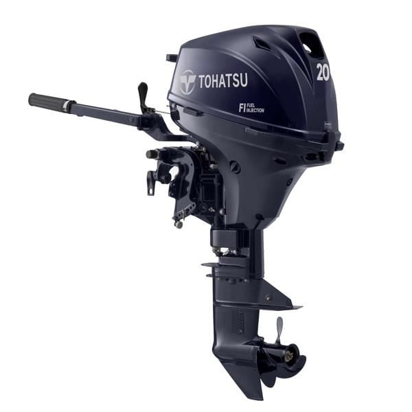 TOHATSU MOTOR 20HP KISA ŞAFT MANUEL MARŞLI TRİMLİ MOTOR
