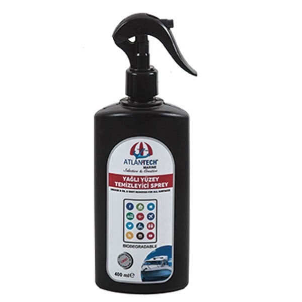 ATLANTECH YAĞLI YÜZEY TEMİZLEYİCİ SPREY GREASE & OIL & SOOT REMOVER FOR ALL SURFACES 400ML