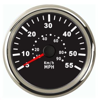 SÜRAT GÖSTERGESİ 55MPH 12/24v ÇAP 85mm SİYAH TEKNE YAT