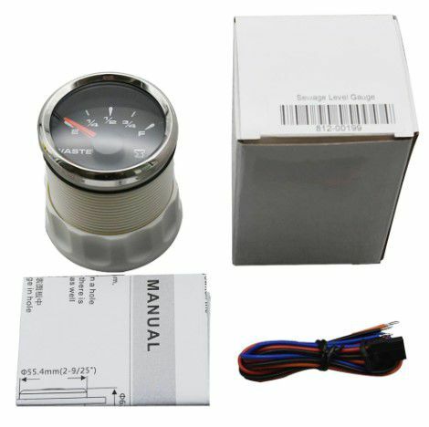 ATIK SU SEVİYE GÖSTERGESİ 12/24v ÇAP 52mm SİYAH TEKNE YAT