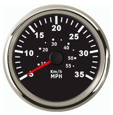 SÜRAT GÖSTERGESİ 35MPH 12/24v ÇAP 85mm SİYAH TEKNE YAT