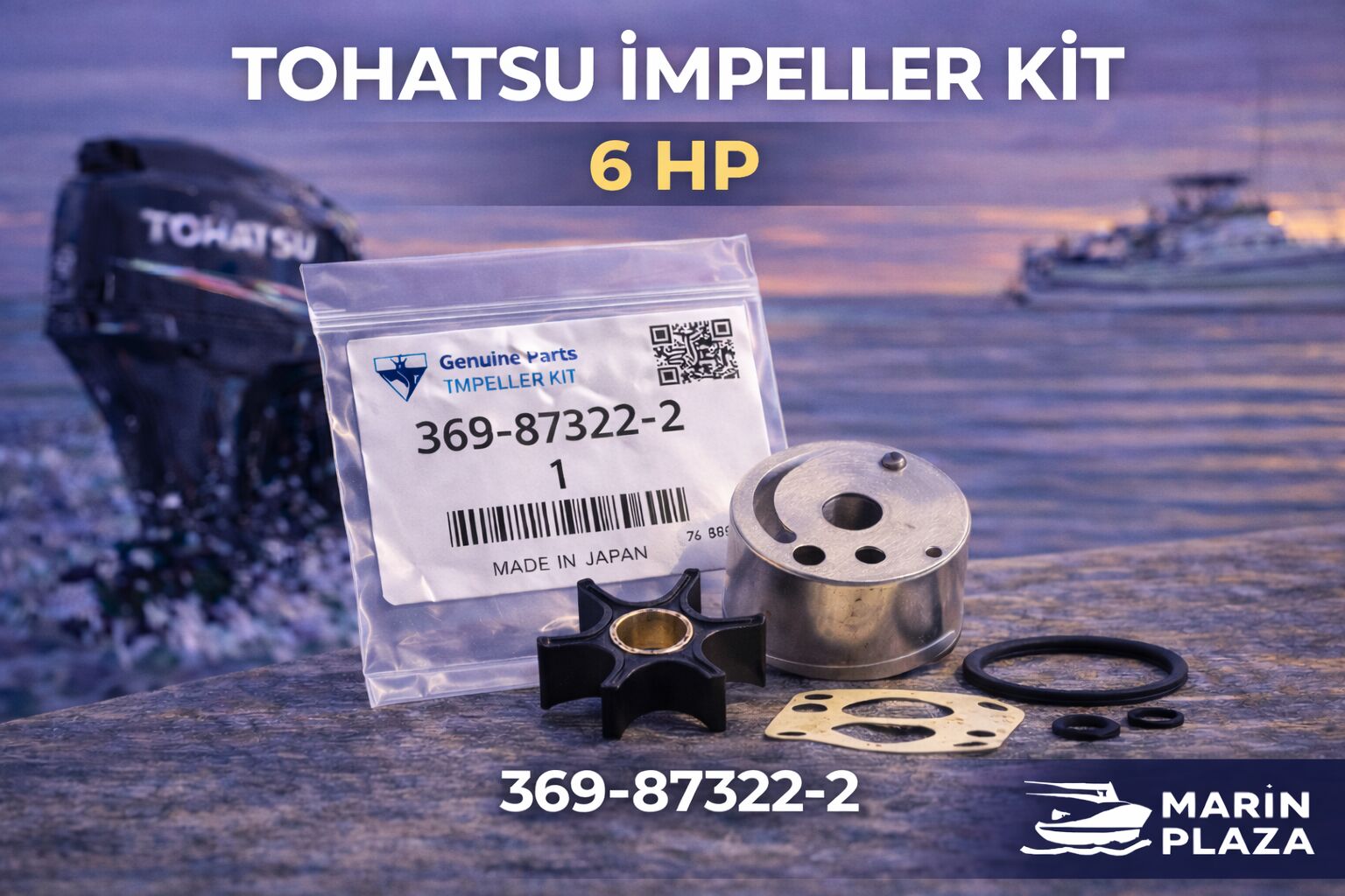 Tohatsu 369-87322-2 İmpeller Kit 6 HP Deniz Motoru
