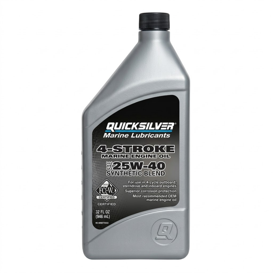 Quicksilver 25W-40 4-Zamanlı Sentetik Deniz Motor Yağı 1L (92-8M0086226)
