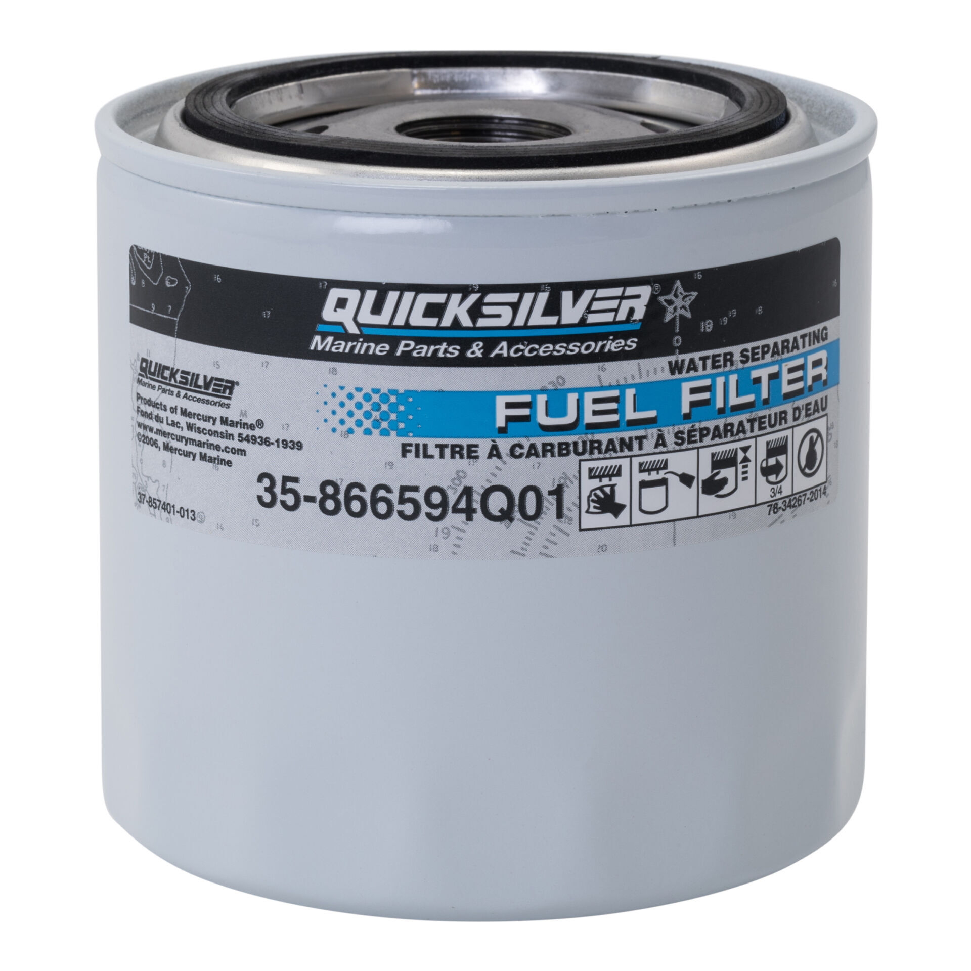 Mercury Quicksilver 866594Q01 Su Ayırıcı Yakıt Filtresi 10 Mikron