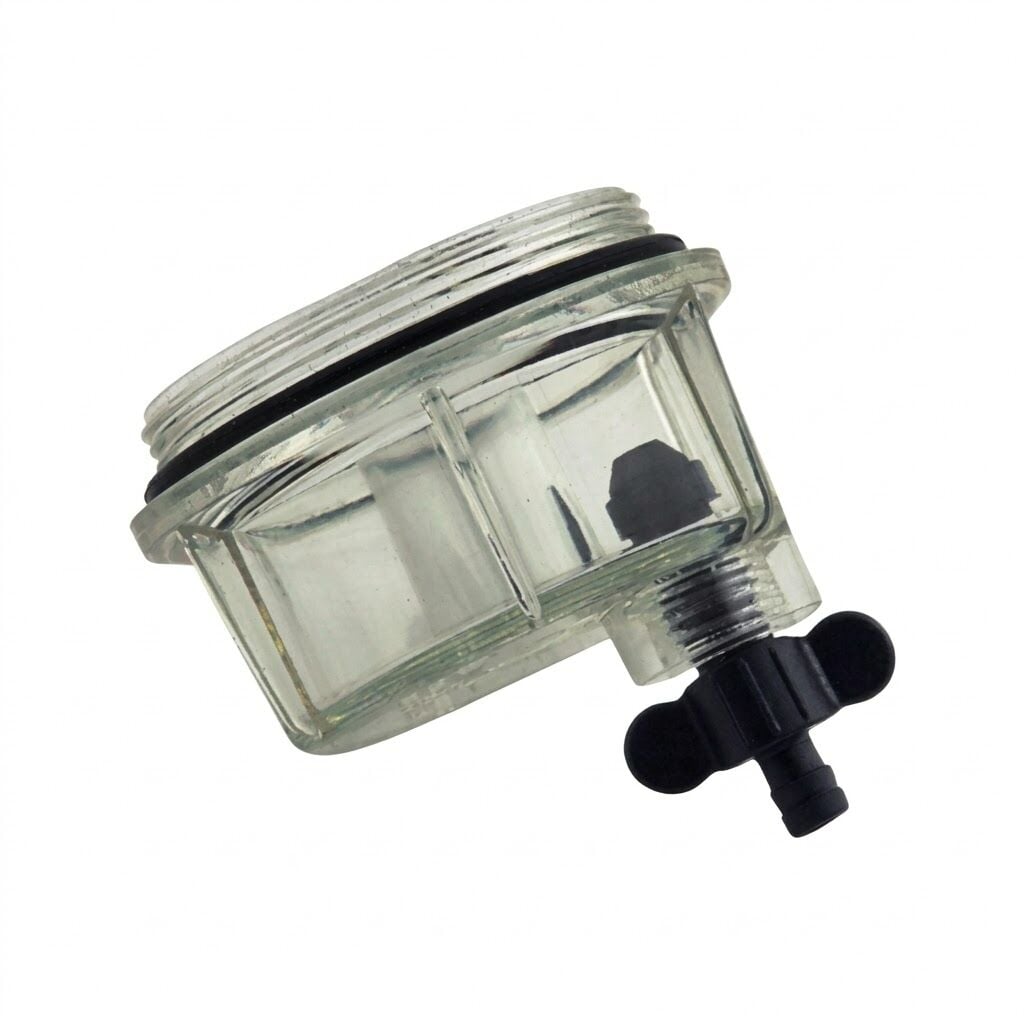 Sierra 18-7922 Yakıt Filtresi Su Ayırıcı Alt Cam (Bowl) - Tahliye Vanalı