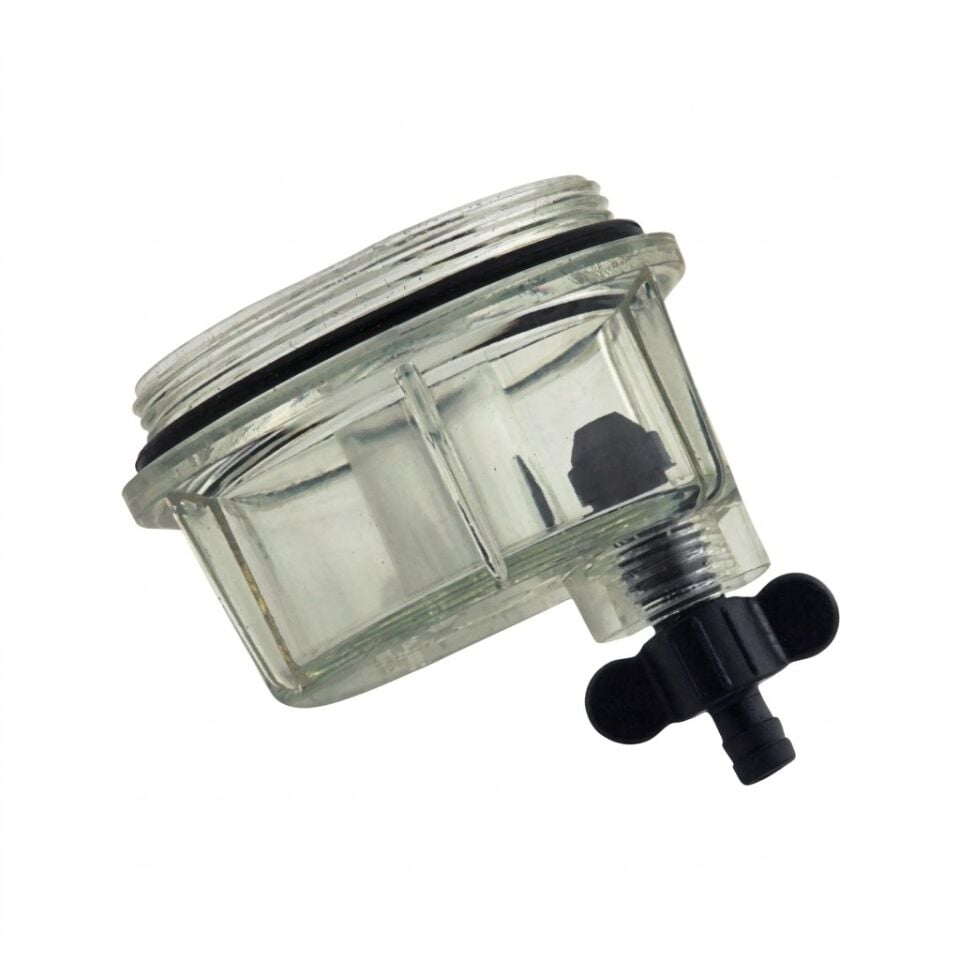 Sierra 18-7922 Yakıt Filtresi Su Ayırıcı Alt Cam (Bowl) - Tahliye Vanalı