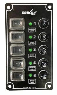 5 ANAHTARLI İZOLELİ DİKEY SWITCH PANEL / TEKNE ve KARAVAN SİGORTA PANELİ / ELEKTRİK KUMANDA PANELİ