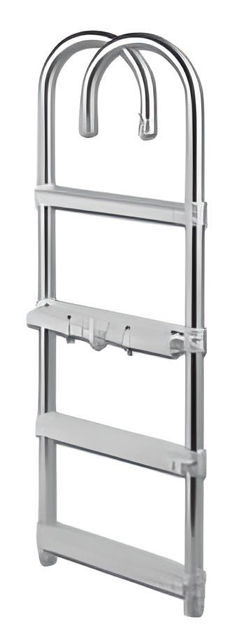 TEKNE MERDİVENİ ALÜMİNYUM 4 BASAMAK KATLANIR PASLANMAZ 105cm