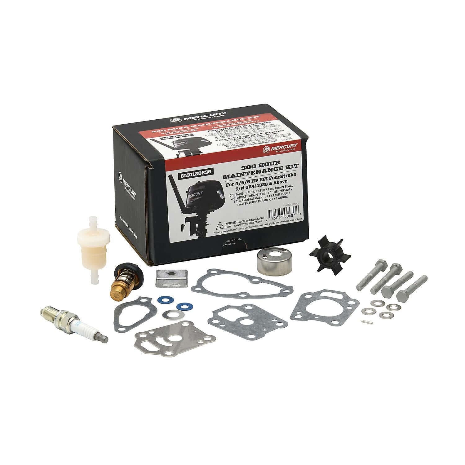 Mercury 8M0120836 300 Saat Bakım Kiti 4 HP - 5 HP - 6 HP FourStroke Maintenance Kit