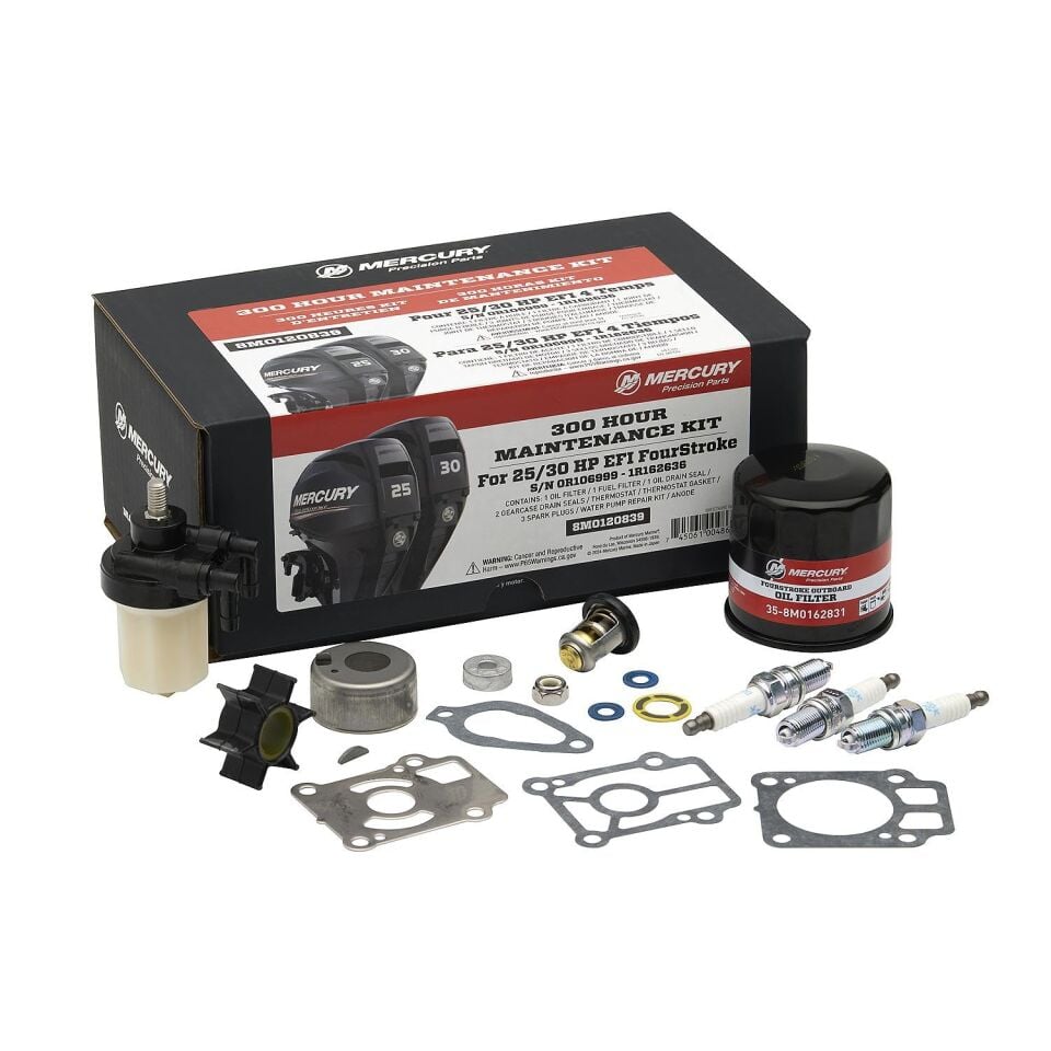 Mercury 8M0120839 300 Saat Bakım Kiti 25 HP / 30 HP EFI FourStroke Maintenance Kit