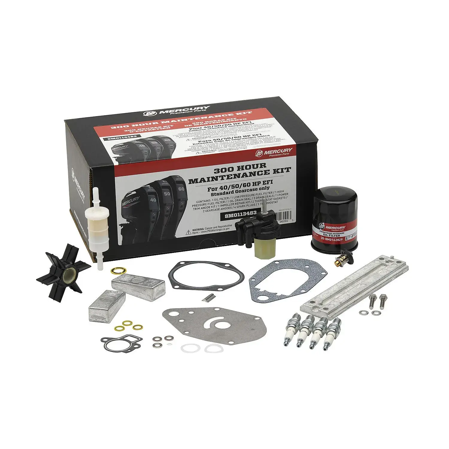 Mercury 8M0113483 300 Saat Bakım Kiti Maintenance Kit 40 HP / 50 HP / 60 HP EFI FourStroke (Standard Gearcase)