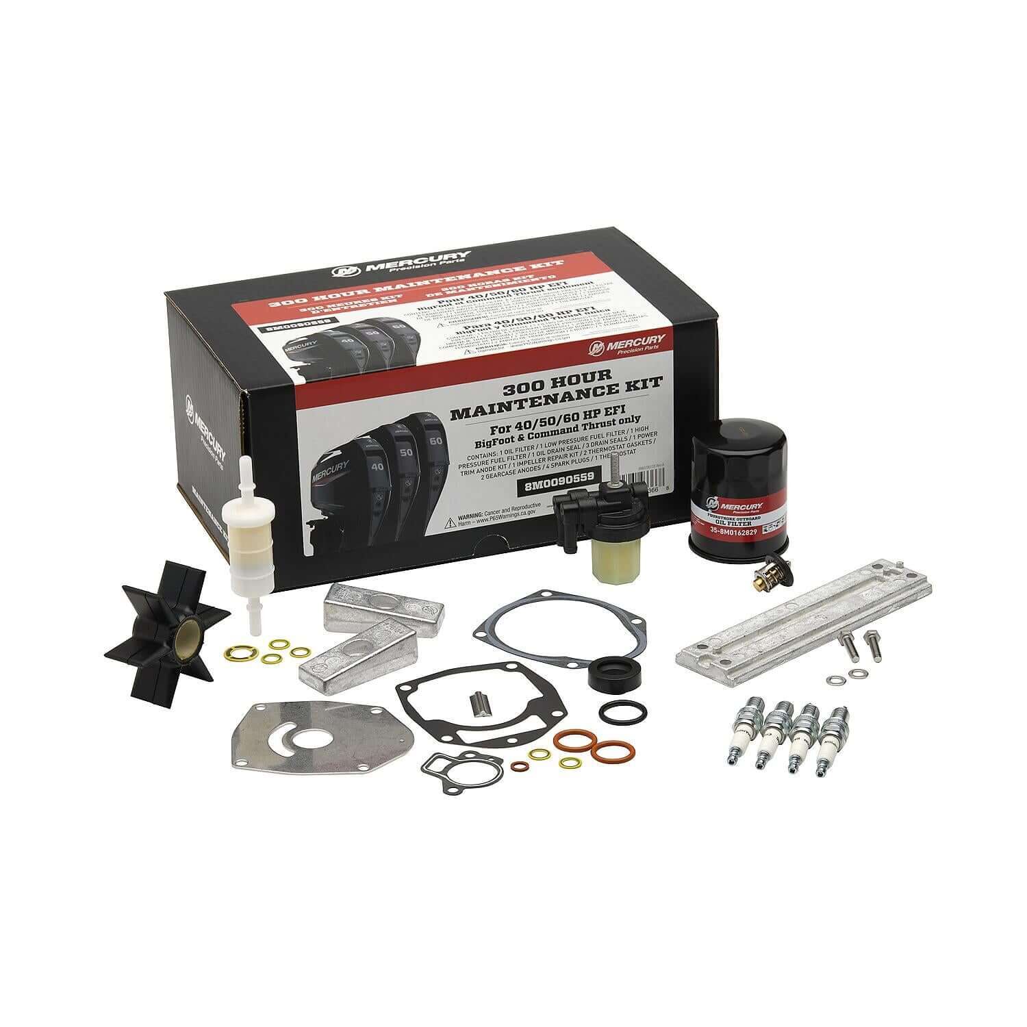 Mercury 8M0090559 300 Saat Bakım Kiti Maintenance Kit 40 HP / 50 HP / 60 HP EFI FourStroke Command Thrust (CT)