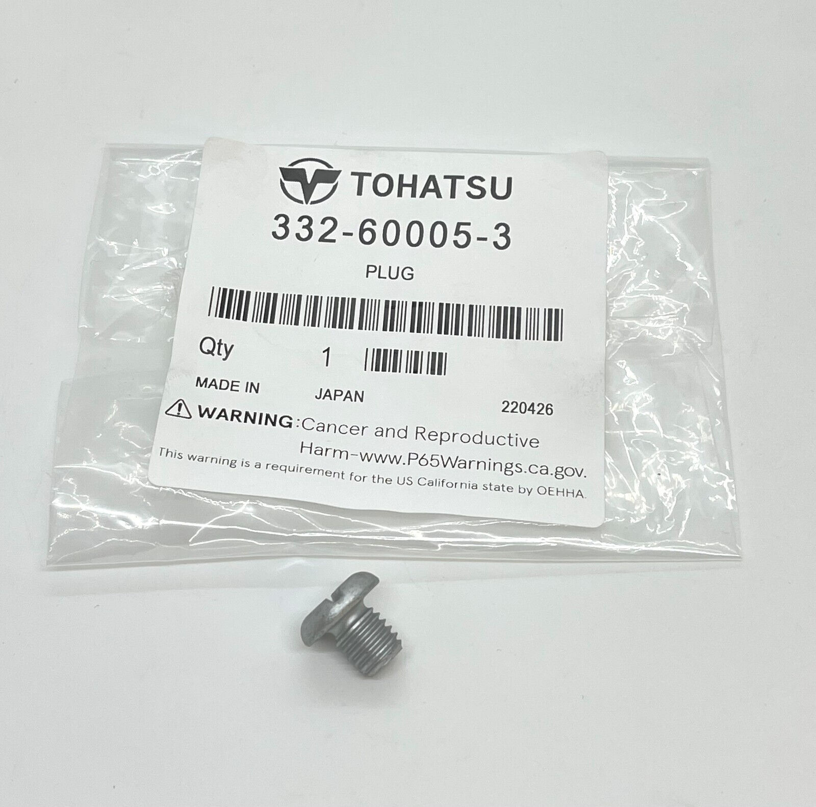 Tohatsu 332-60005-3 Kuyruk Yağ Tapası MFS25D / MFS30D