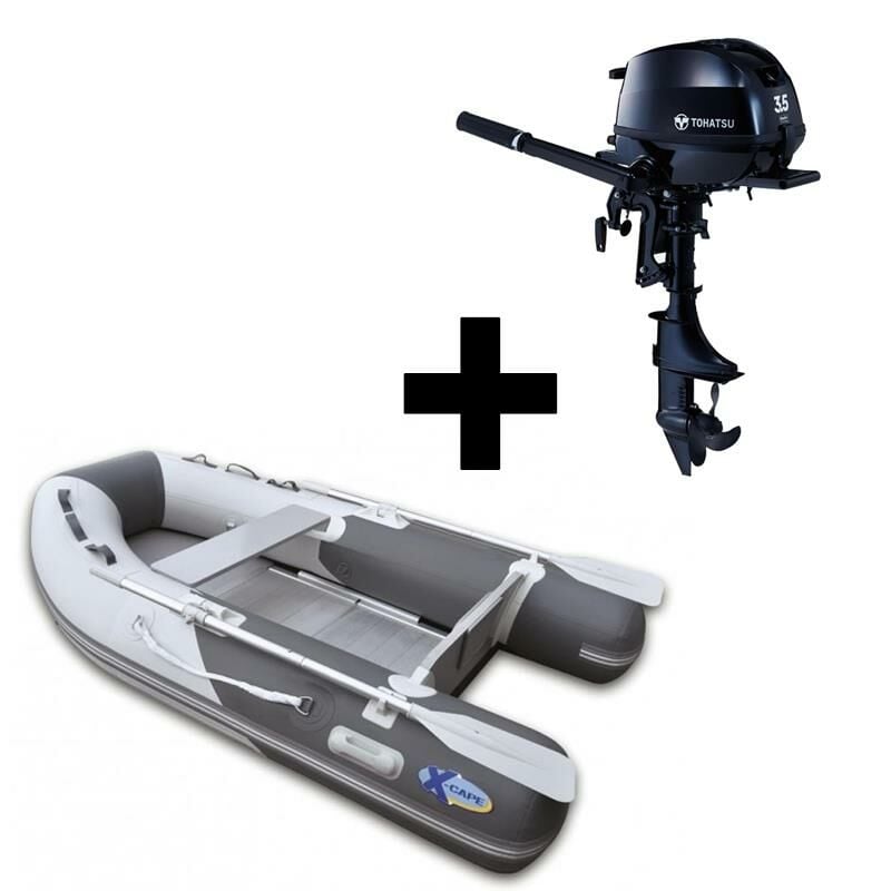 X-CAPE 250CM GRİ ALÜMİNYUM TABANLI ŞİŞME BOT + 3.5HP KISA ŞAFT TOHATSU MOTOR