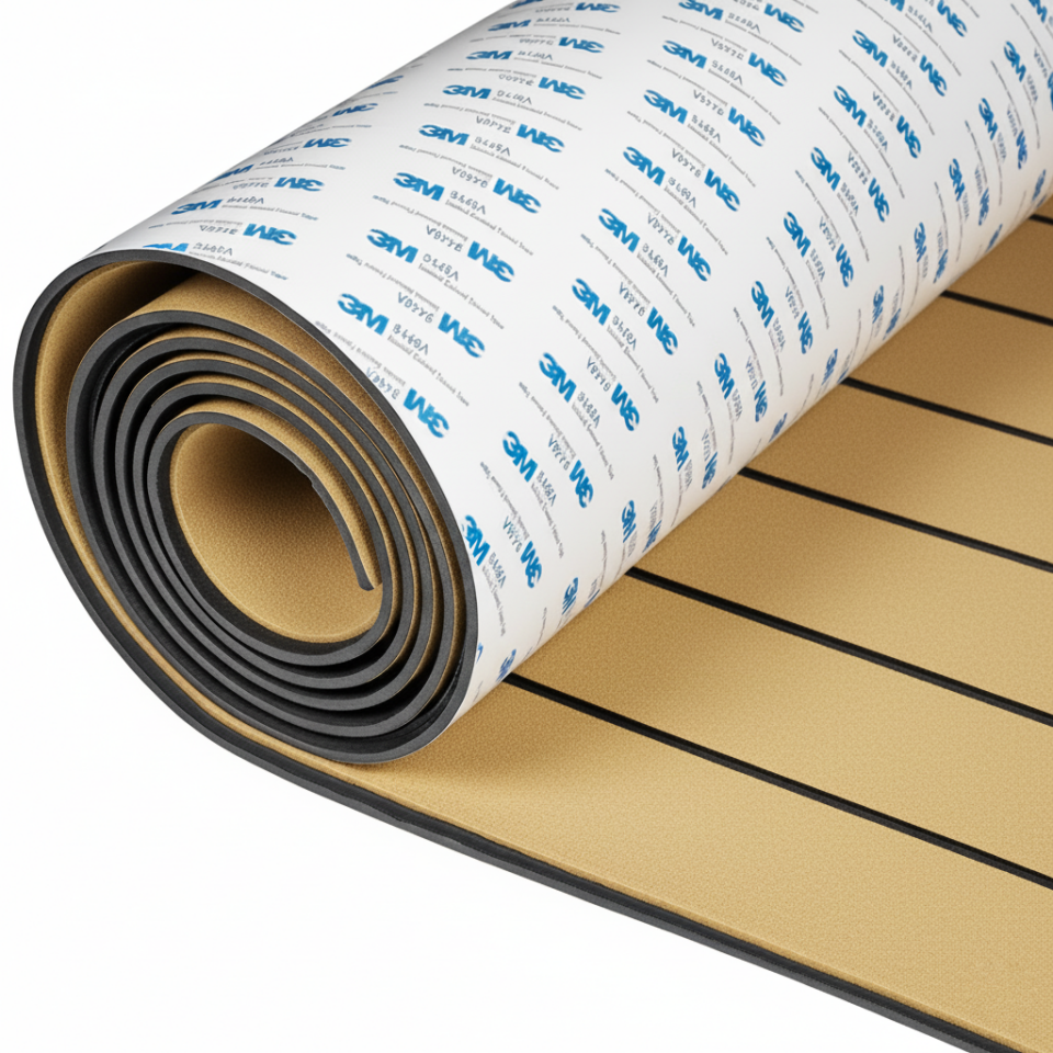 3M 9448A Bantlı Eva Suni Teak (Tik) Deck Tekne, Yat, Havuz Kenarı ve Karavan Için Zemin Kaplaması 240 x 120 cm