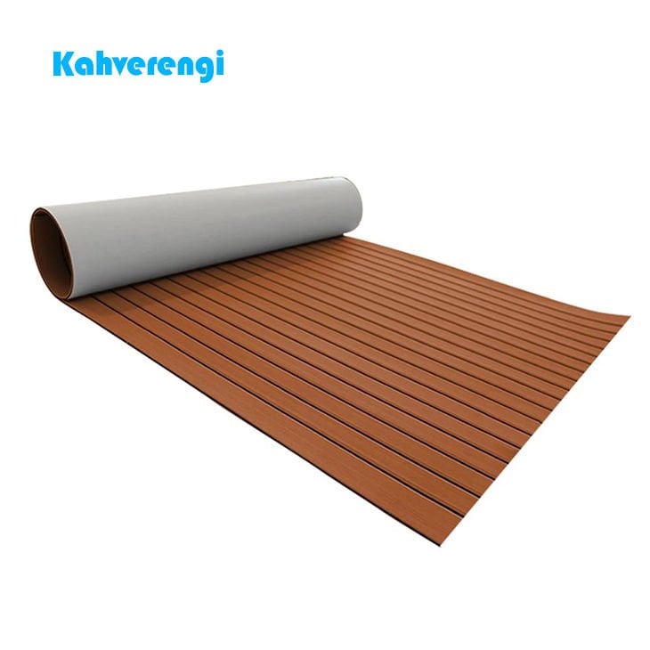 240 x 120 cm EVA Suni Teak (Tik) Deck 3M Bantlı Tekne, Yat, Havuz Kenarı ve Karavan için Zemin Kaplaması