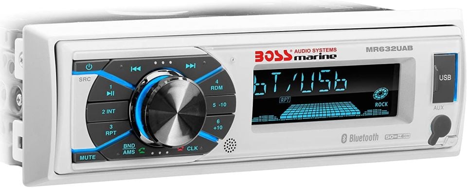 BOSS TEYP BEYAZ KUMANDALI MR632UAB Marin Tekne ve Yat Bluetooth USB AUX