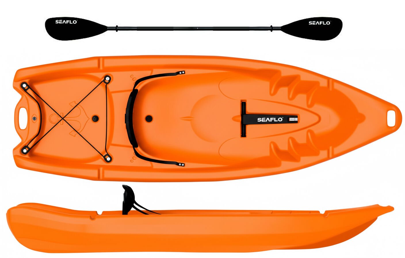 SEAFLO TEK KİŞİLİK YETİŞKİN KANO TURUNCU SU SPORLARI KÜREK SPORU
