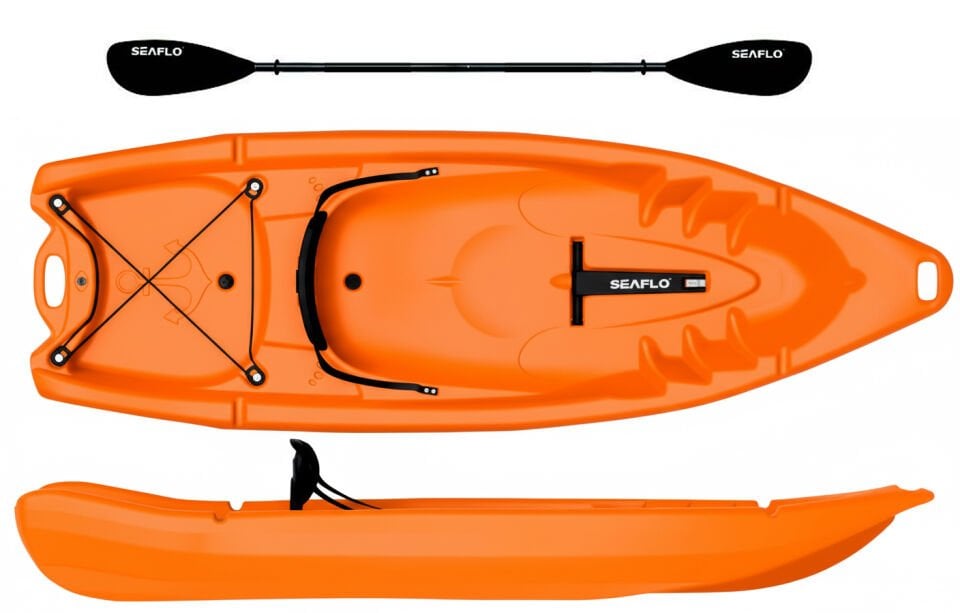 SEAFLO TEK KİŞİLİK YETİŞKİN KANO TURUNCU SU SPORLARI KÜREK SPORU