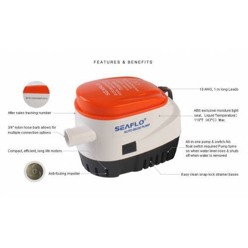 SEAFLO OTOMATİK SİNTİNE POMPASI 750 GPH 12 V